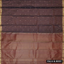 Dark Brown With Maroon Gold Zari Yuvana Semi Soft Silk Saree