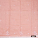 Peach  Color Linen Cotton Saree