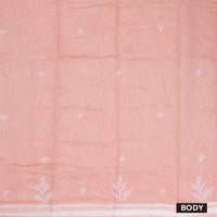 Peach  Color Linen Cotton Saree