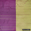 Purple With Elaichi Green Arani Silk Saree