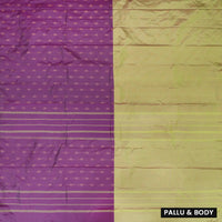 Purple With Elaichi Green Arani Silk Saree