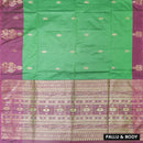 Green with Pink Soft Silk Saree