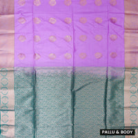 Purple with Green Soft Silk Saree