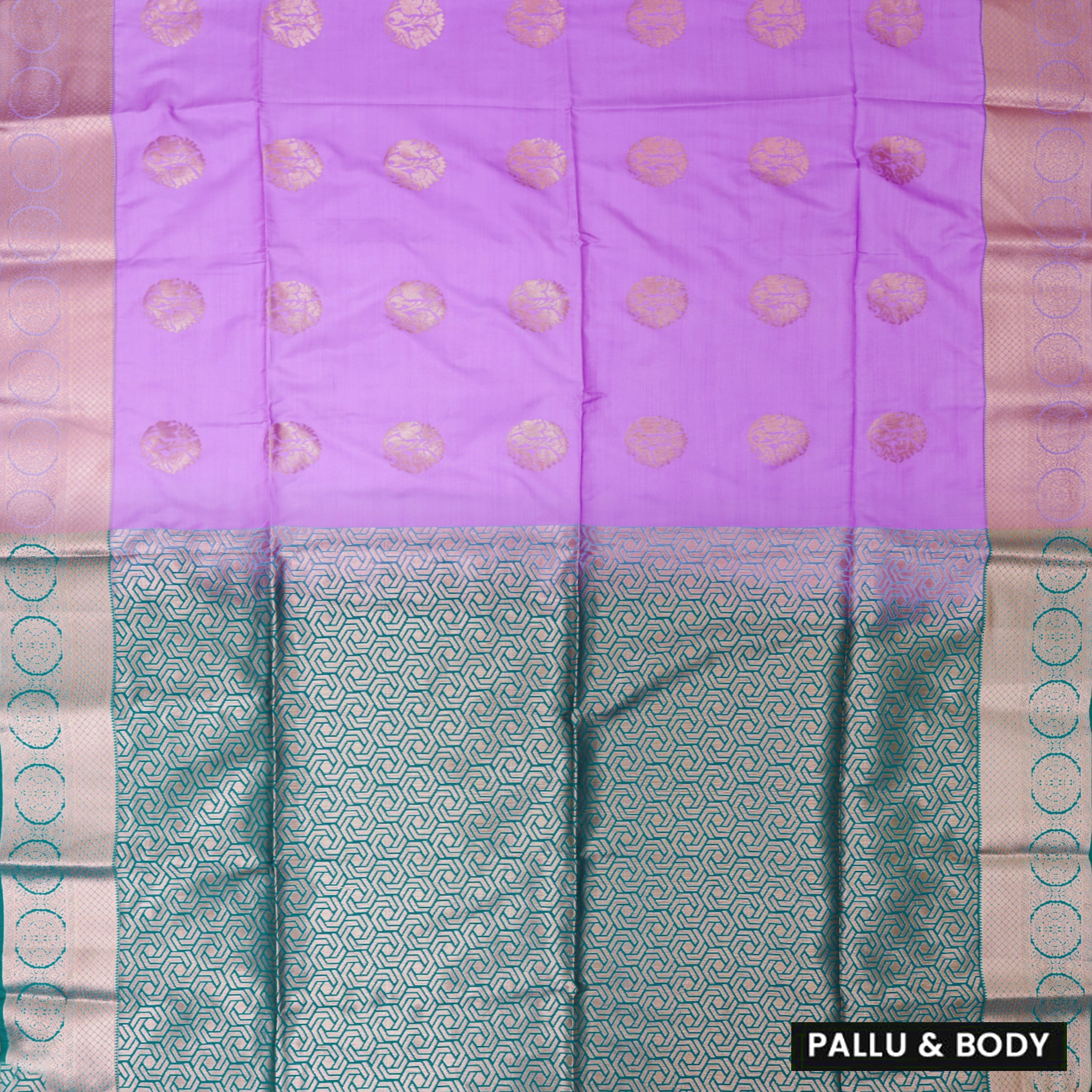 Purple with Green Soft Silk Saree