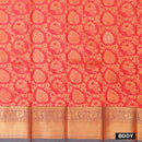 Orange with Green Art Silk Saree