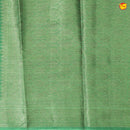 Unique Green Chanderi Silk Saree with Floral Motifs and Copper Zari Border - Thenianantham