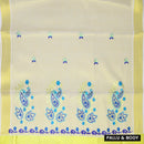 Southloom Exclusive Onam Kerala Traditional Fancy Border Floral Cotton Saree (Matching Plain Blouse Included)