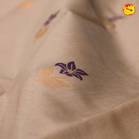 Light Brown With Purple Semi Silk Set Saree