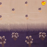 Light Brown With Purple Semi Silk Set Saree - Thenianantham