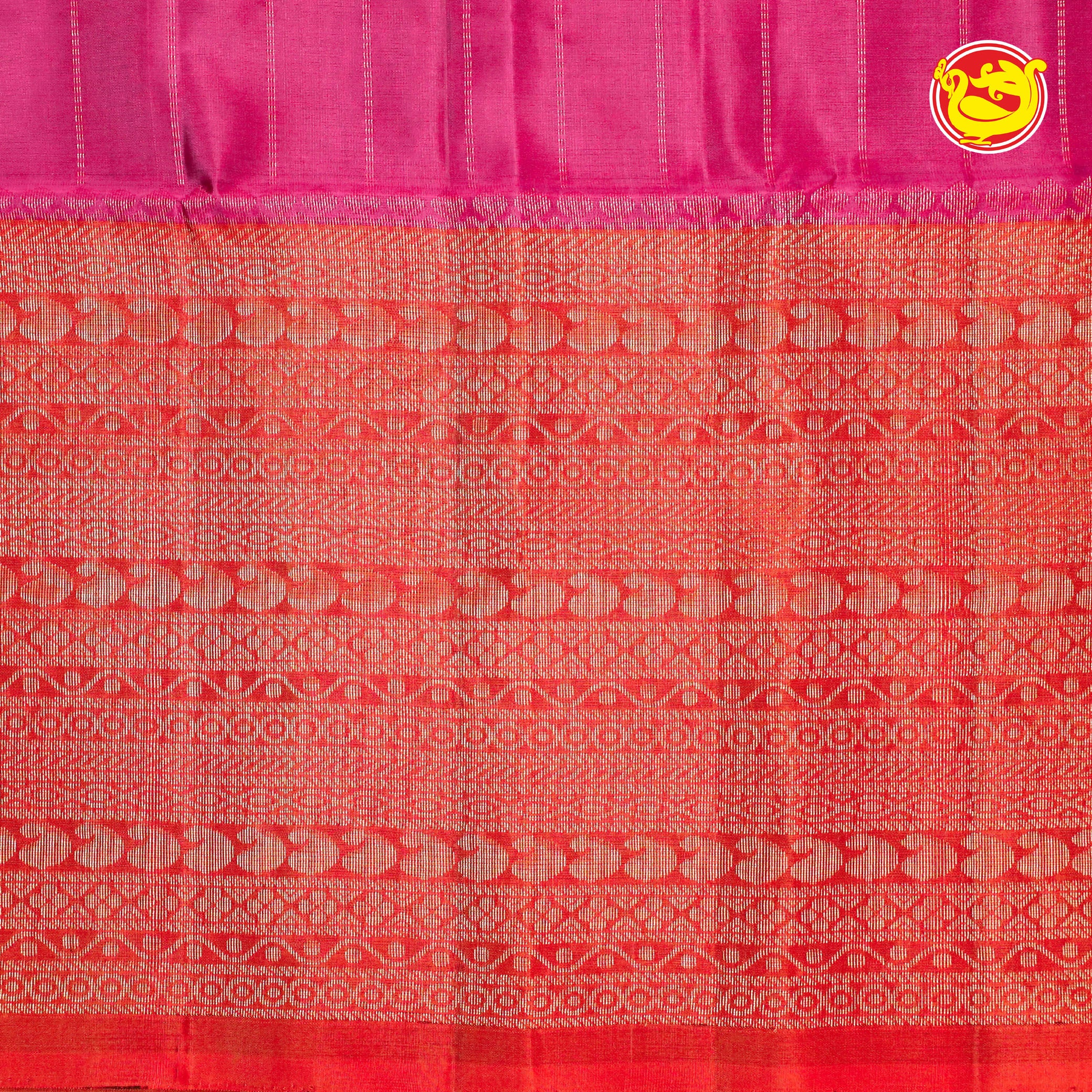 Jamun pink with orange soft silk saree