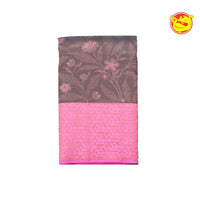 Brown Wedding Silk Saree With Pink Pallu - Thenianantham