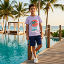 Light Purple Colour Cotton Boys T-Shirt Summer Collection