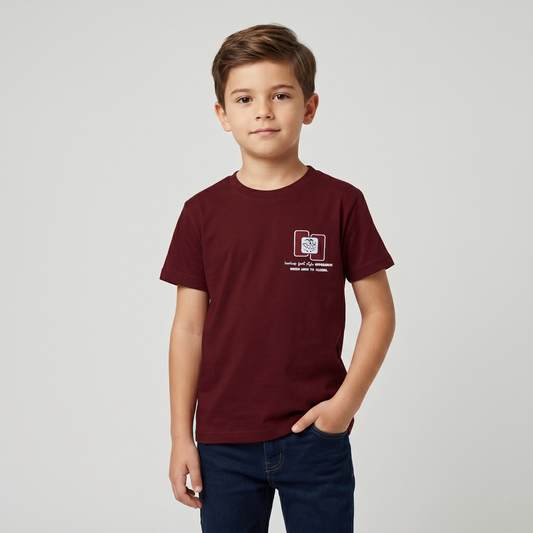 Maroon Colour Cotton Boys T-Shirt Summer Collection
