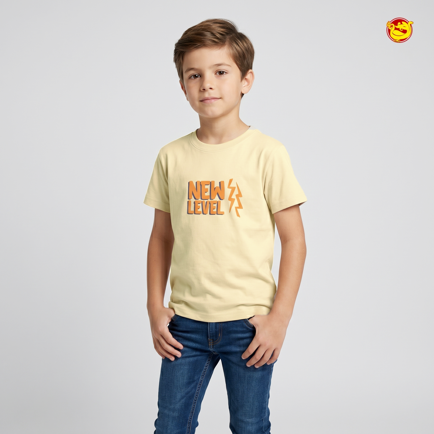 Off  White Colour Cotton Boys T-Shirt Summer Collection