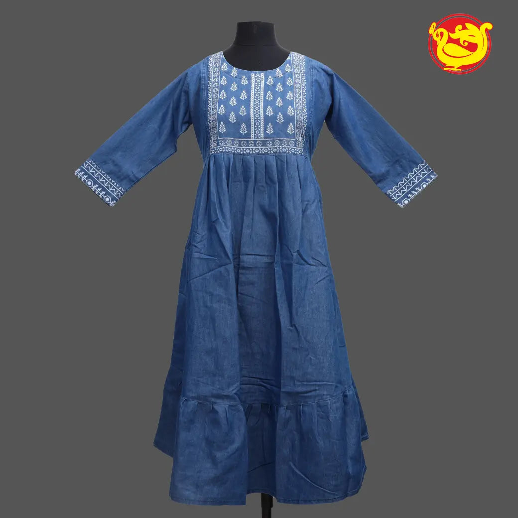 Blue colour Ladies Branded Readymade Long Top