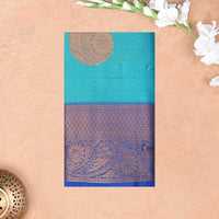 Blue Colour Fancy Weaving Saree