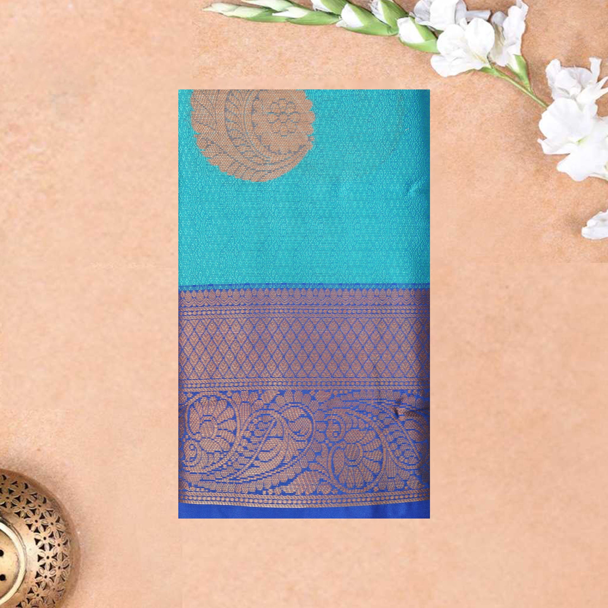 Blue Colour Fancy Weaving Saree