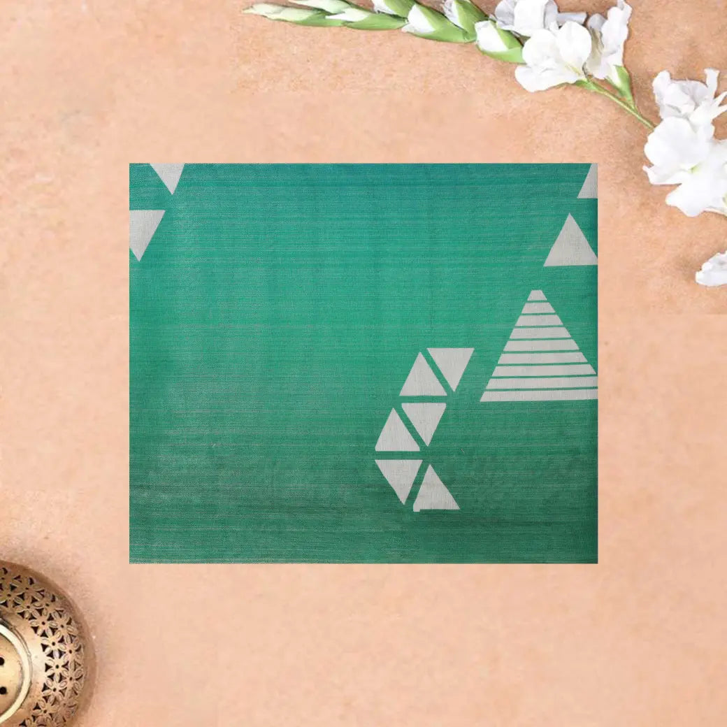 Blue with  Green Tissue Silk Saree