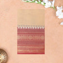 Sandal With Red Pure Chettinad Cotton Saree without Blouse