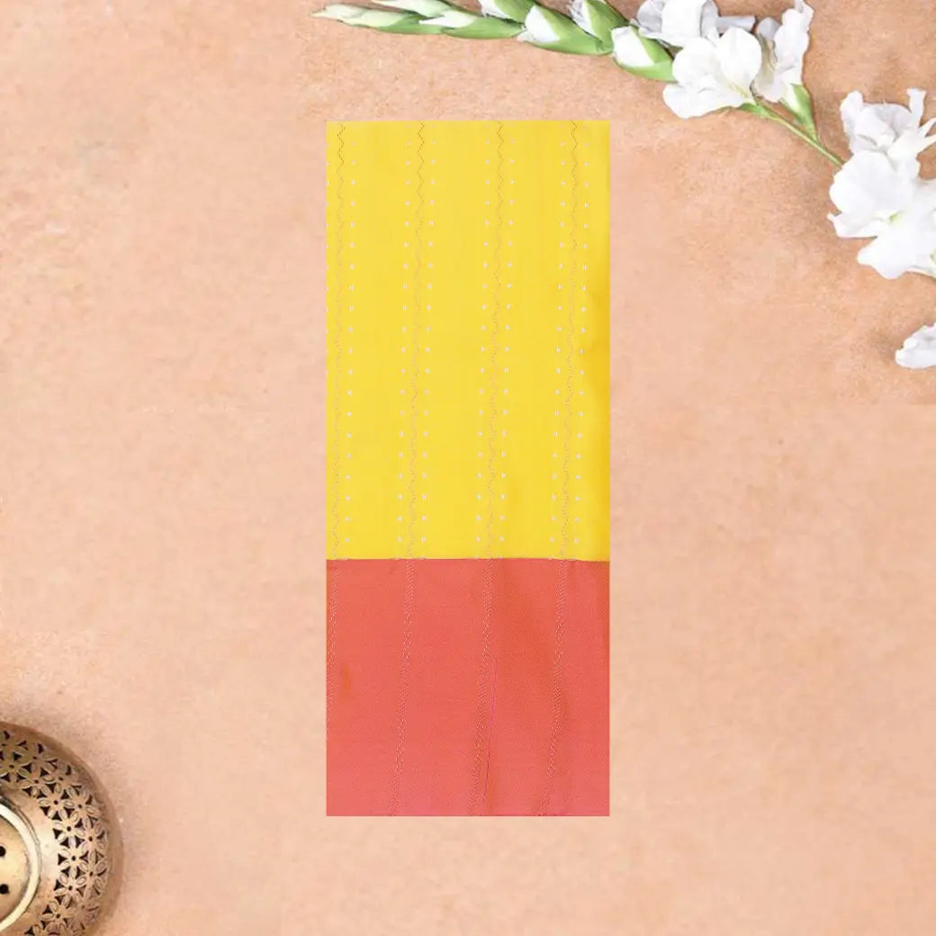 Yellow with Orange Arani Silk Saree