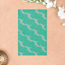 Turquoise Green With Orange Soft Silk