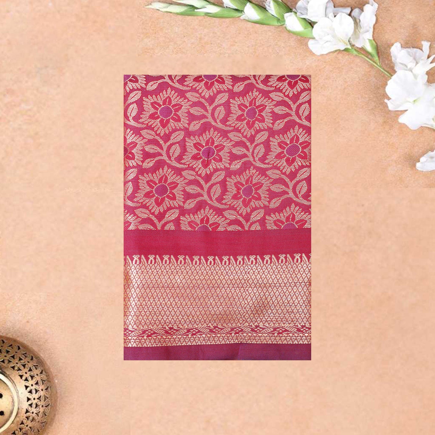 Red Color  Pavadai Dhavani Material Set