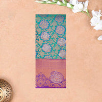 Green with Pink Art Silk Saree