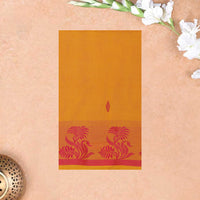 Orange With Red  Pure Cotton Saree without Blous