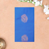 BLUE with REDSoft Silk Saree