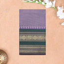 Mauve With Dark Green Pure Chettinad Cotton Saree without Blouse