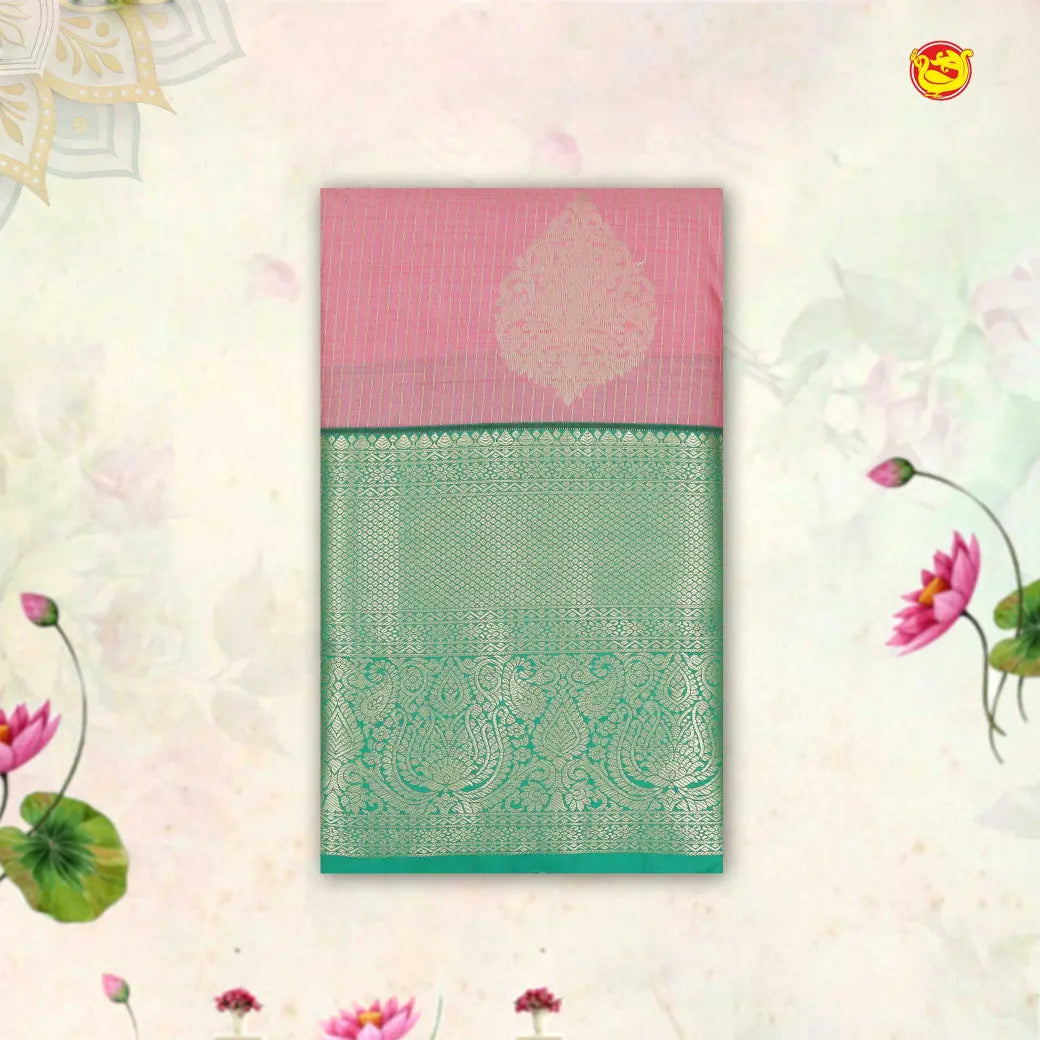 Baby Pink with Light Green Vairasoosi Soft Silk Saree