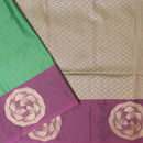 Green with Pink Soft Silk Saree