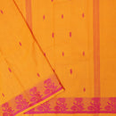 Orange With Red  Pure Cotton Saree without Blous