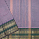 Mauve With Dark Green Pure Chettinad Cotton Saree without Blouse