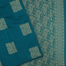Teal blue With Sandal Zari Silk Cotton Saree
