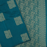 Teal blue With Sandal Zari Silk Cotton Saree