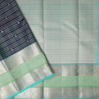 Moss Green With  Teal Green Gold Zari Yuvana Semi Soft Silk Saree