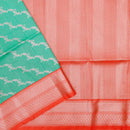 Turquoise Green With Orange Soft Silk