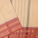 Sandal With Red Pure Chettinad Cotton Saree without Blouse