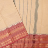 Sandal With Red Pure Chettinad Cotton Saree without Blouse