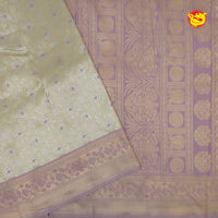 Sandal with  Lavender Tissue Semi Silk Saree