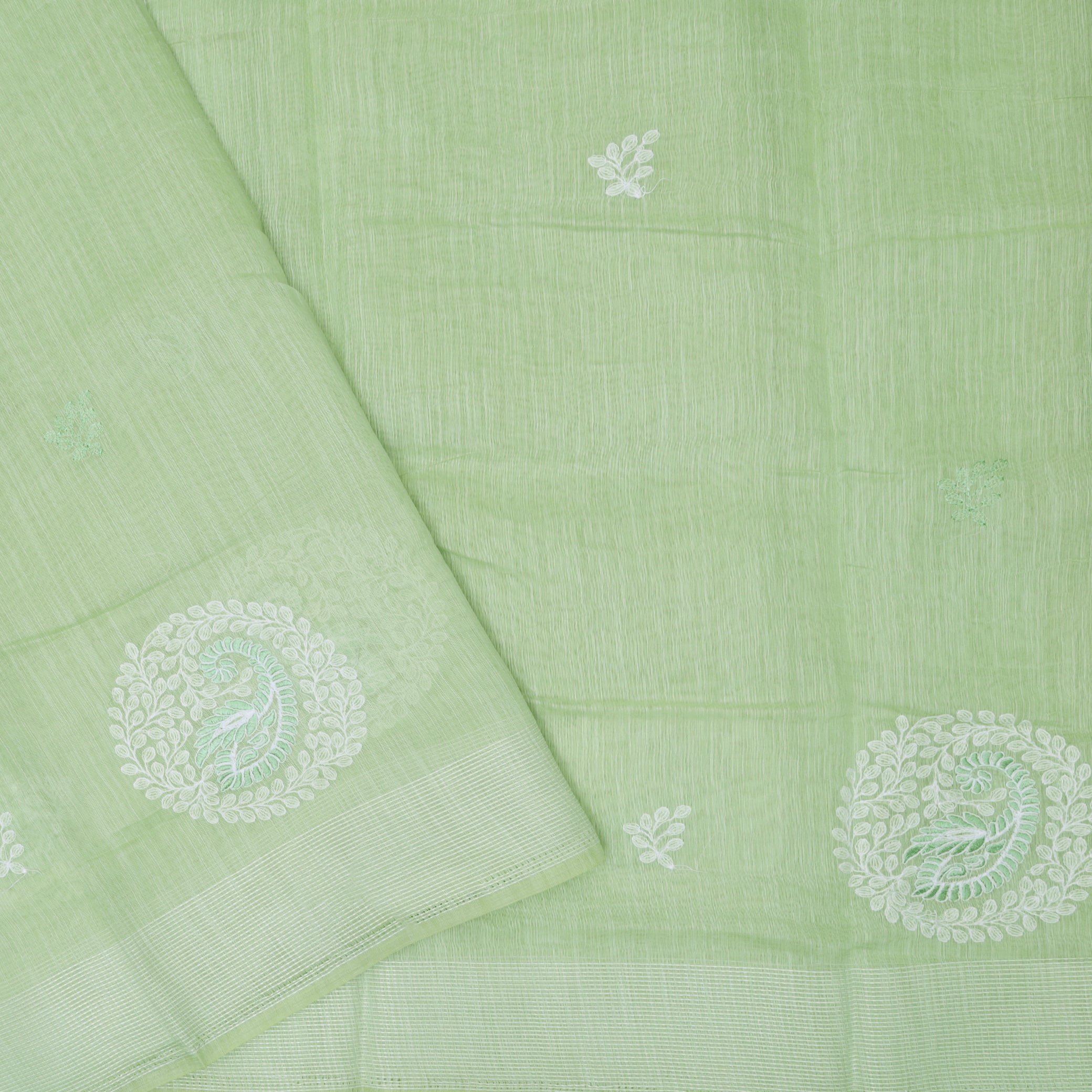 Green Color Linen Cotton Saree