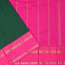 Dark Green and Rani Pink Soft Silk Saree