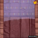 Lavendar with maroon pallu semi silk saree