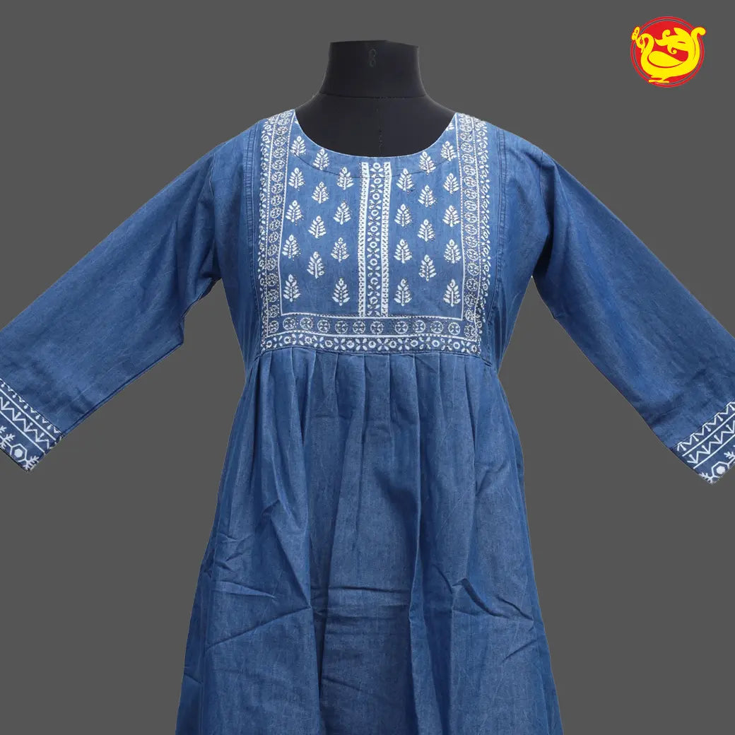 Blue colour Ladies Branded Readymade Long Top