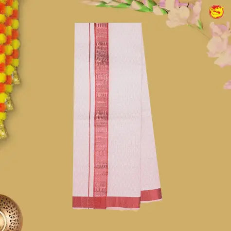 Petal Pink Colour Readymade Shirt And Matching Border Dhoti Set for Men