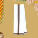 Brown With White Readymade Shirt And Matching Border Dhoti Set for Men