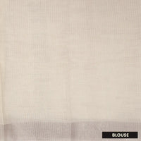 Cream Yellow Color Linen Cotton Saree