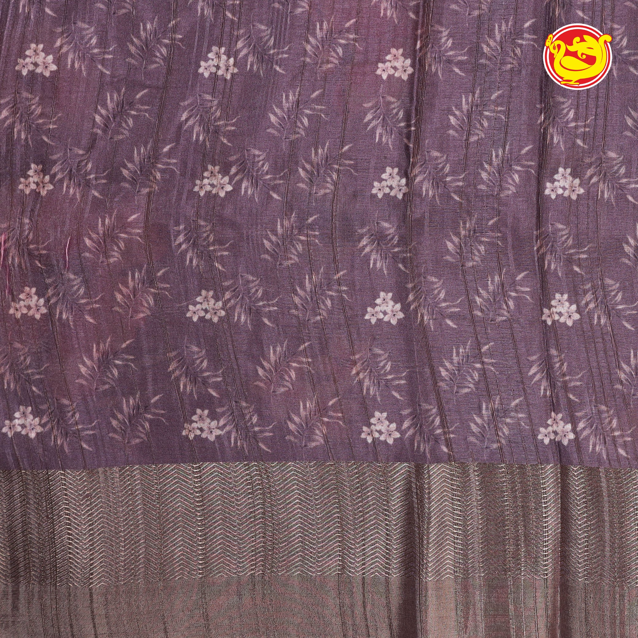 Lilac colour art tussar saree with digital prints