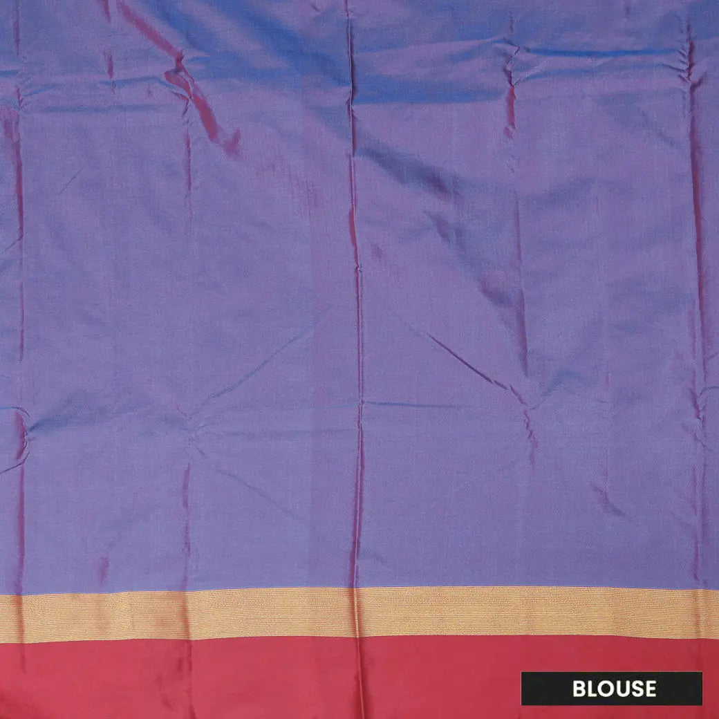 Blue With Light Purple Arani Silk Saree